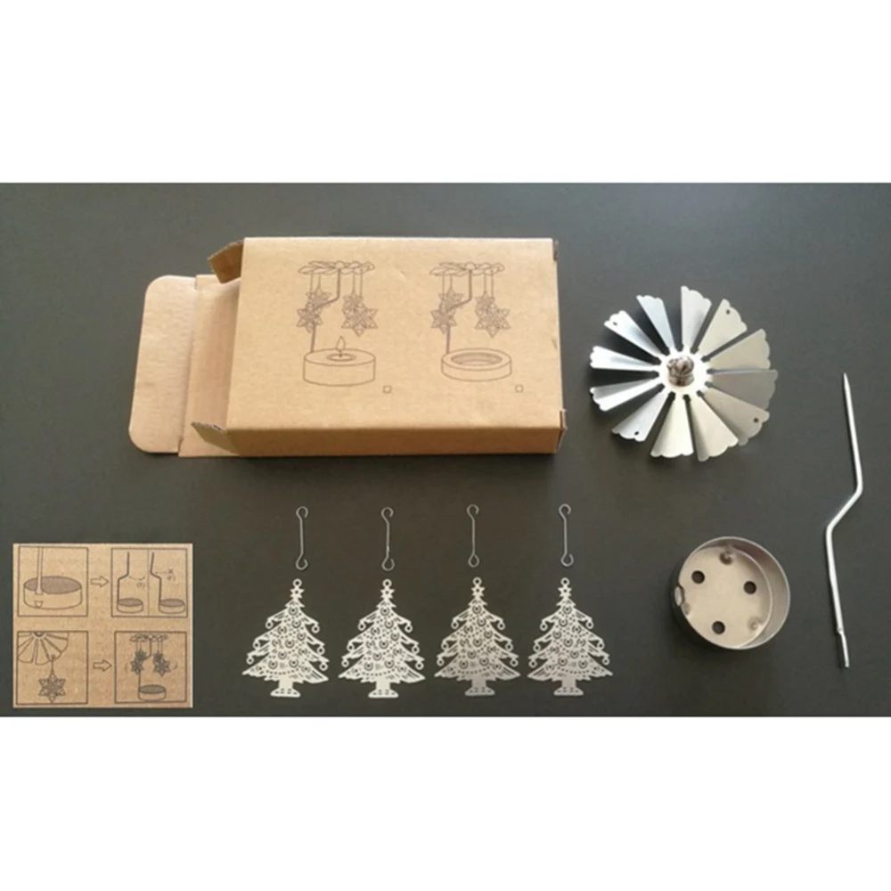 Романтический вращающийся Вращающийся подсвечник для чая рождественской елки