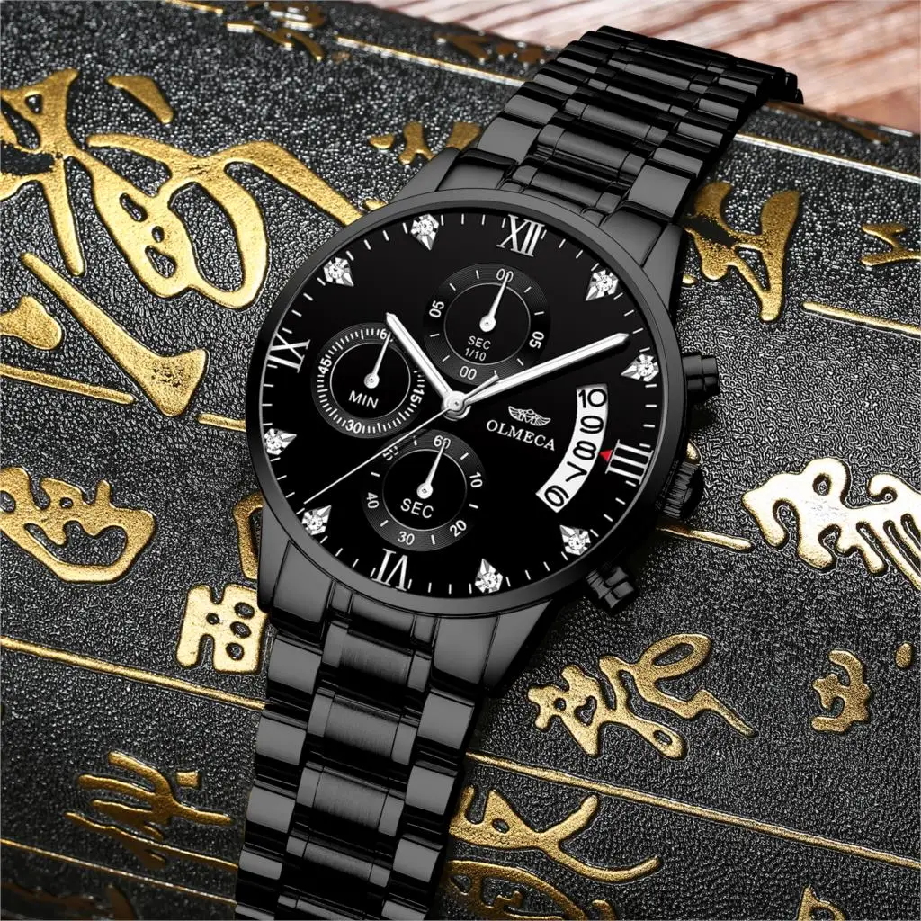 OLMECA мужские часы люксовый бренд водонепроницаемые нержавеющая сталь мода полный