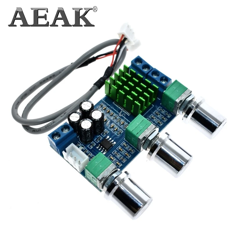 AEAK DC 12 В 24 в 80 Вт x 2 двухканальный цифровой аудио TPA3116 D2 регулятор высоких басов