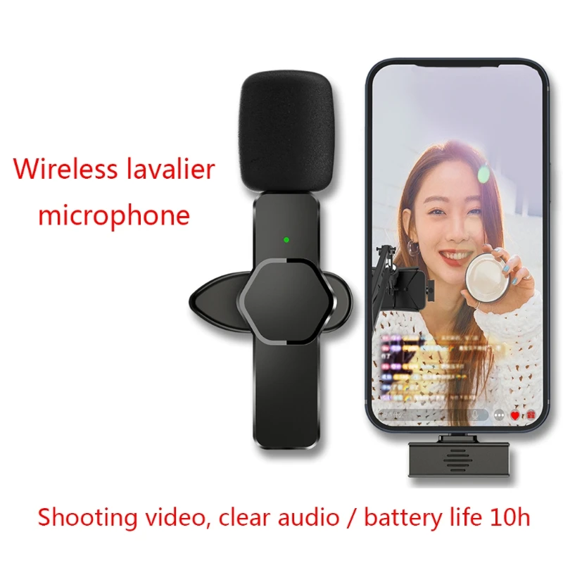 

Wearable Lavalier Mic Noise Cancelling Mic System External Lapel Mic Mobile Phone Camera for Interview Online Teaching