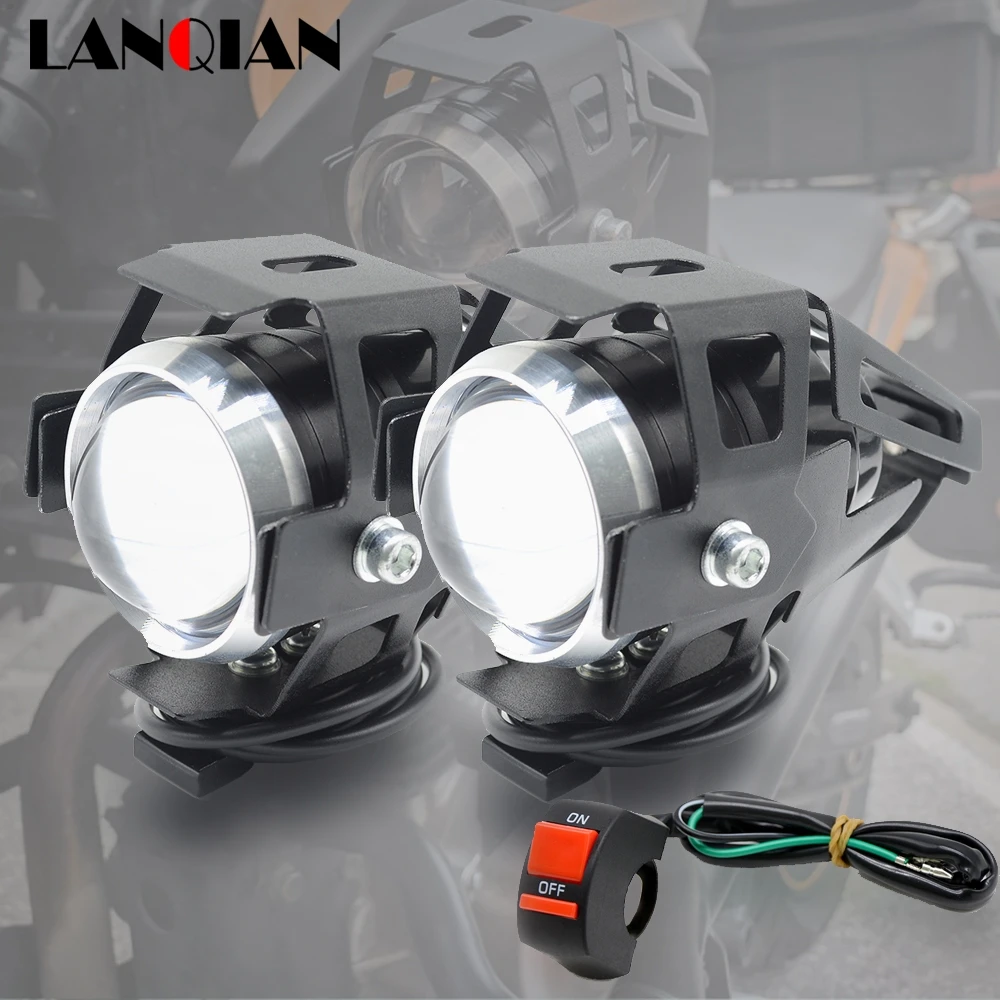 Motorcycle LED Light 125W 12V 3000LMW U5 Headlight Moto Spot Head Light Lamp DRL Motorbike Driving Spotlights Headlamp Parts
