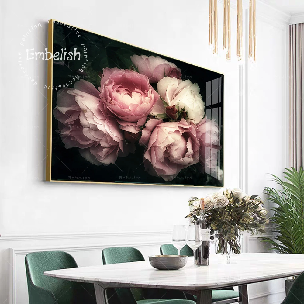 

Embelish Beautiful Bouquet Of Pink Roses Flowers Modern Home Decor Posters For Living Room Wall Pictures HD Canvas Oil Paintings