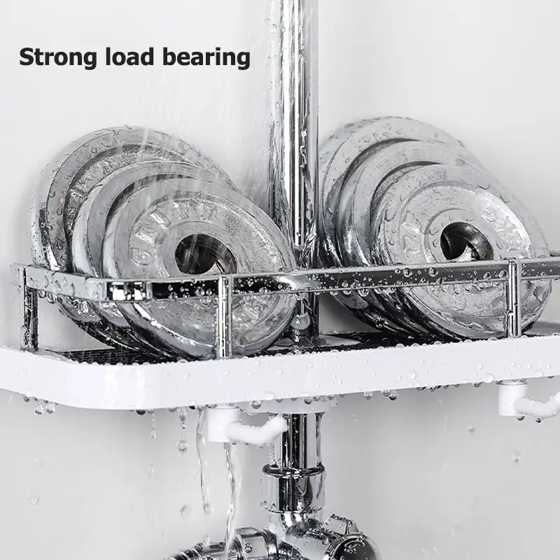 shower storage rack bathroom pole shelves holder detachable tray rack organizer shampoo tray single tier shower head holder free global shipping