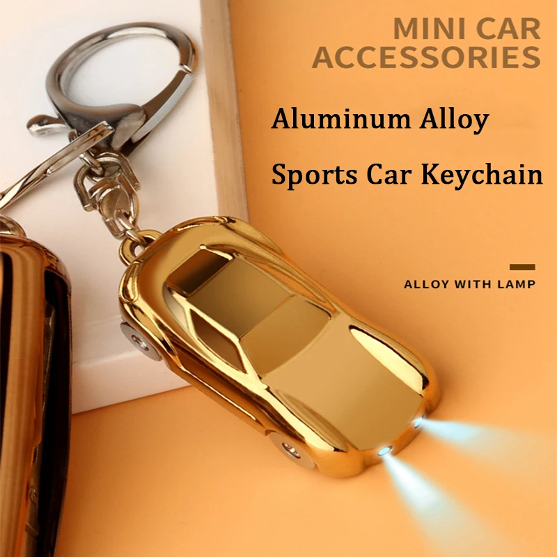 

Universal New Style High-end Aluminum Alloy Car Key Holder with Lamp Racing Key Ring Sports Car Key Chains Key Ring