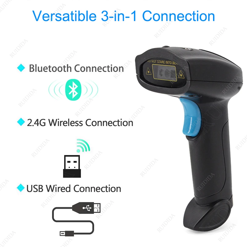 Bluetooth 2 4G беспроводной сканер штрих-кодов 2D Ручной QR-код PDF | Компьютеры и офис