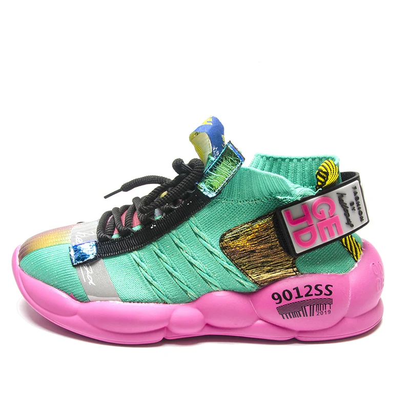 Fujin/женские ботинки Сезон весна осень Женские Дышащие вязаные слипоны Удобные на