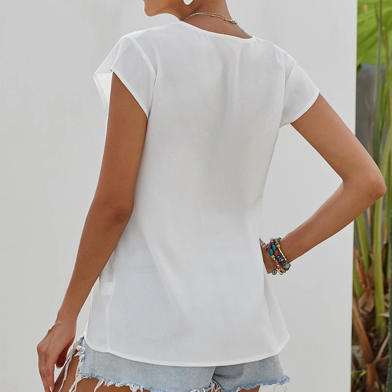 Женская Повседневная рубашка с v образным вырезом и принтом в стиле бохо топы