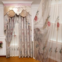european luxury 3d thick floral jacquard full blackout villa decorative curtains for living room windows bedroom hotel kitchen