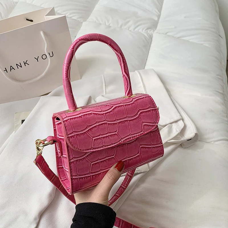 

Женская кожаная сумка через плечо, Летняя мини-сумка с узором в виде камней, 2021