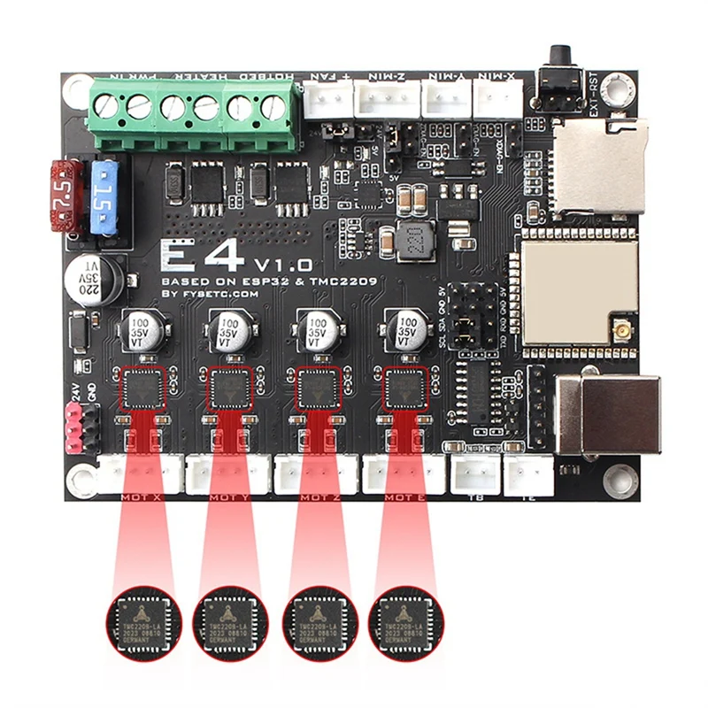

E4 V1.0 ESP32 Mother Board Control Board Integrated TMC2209 Drive External Antenna