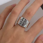 2021 новый Дейзи цветок кольца для Для женщин панк Винтаж INS простые гладкие сливы кольцо маленький цветок открытие Праздничная бижутерия с кольцами