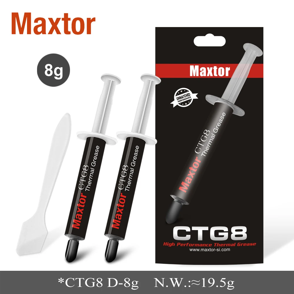 Термопроводящая паста Maxtor CTG8 для процессора GPU охлаждающая жидкость Ultra 12 8 Вт/мК 1