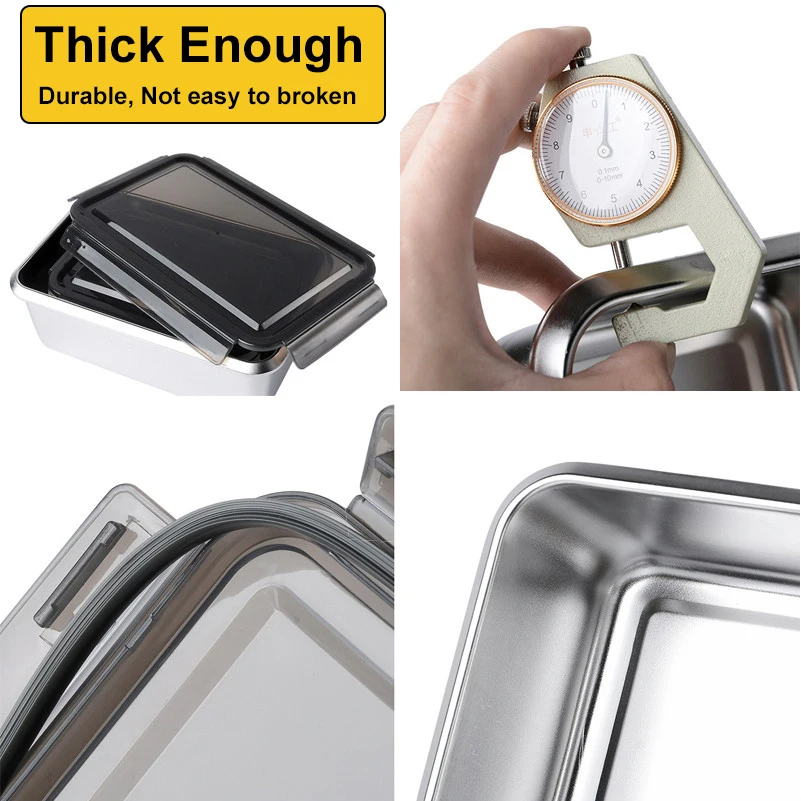 Контейнеры BEEMAN пищевые из нержавеющей стали с герметичной крышкой коробка для