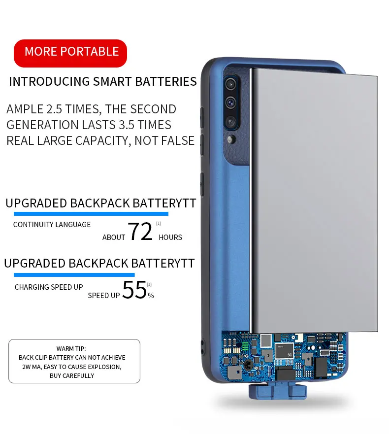 Магнитный чехол для зарядки Galaxy A30S аккумулятора портативный портативного