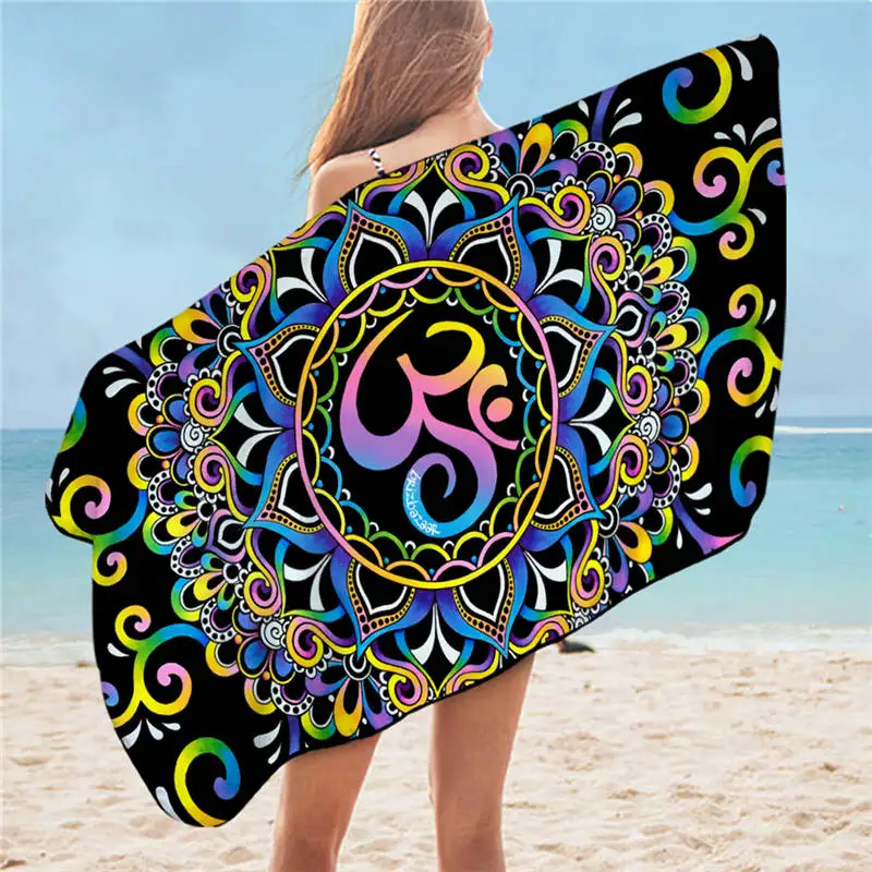 DoodleOhm Chaos By Brizbazaar, банное полотенце, цветной череп, микрофибра, пляжное полотенце для взрослых, галактика, мандала, полотенце для душа, готическое летнее одеяло - Цвет: DoodleOhm