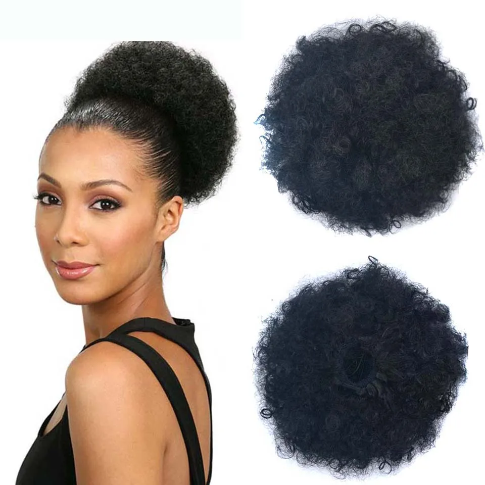 

Beiyufei Afro Bun Puff Curly chignon Ponytail Drawstring Short Afro Kinky Ponytail Synthetic Hair Bun Hair Accessories For Kids