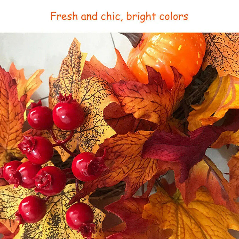 Искусственный осенний венок Тыква Гирлянда Maples лист домашняя стена Хэллоуин