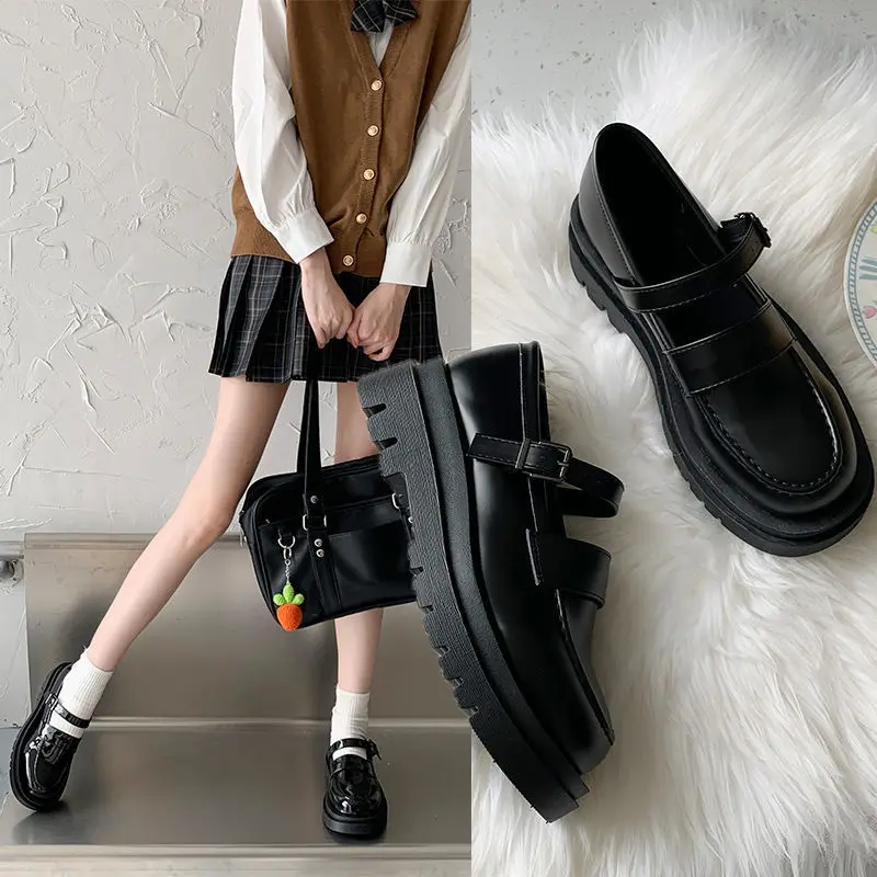 

2022 shoes on heels Lolita platform shoes women Japanese JK Style Mary Jane Shoes Vintage Girls High Heel College Student shoes