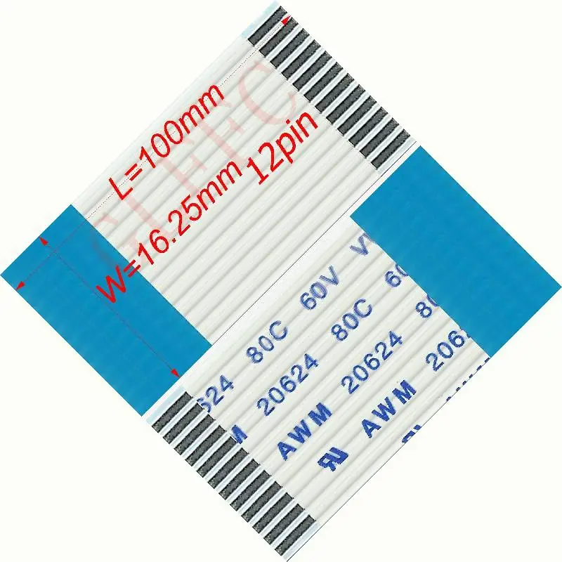 1 25 шаг 4 ~ 12 контактов 3400 7000 мм B Тип Гибкий плоский кабель FFC awm 20624 ROHS для TTL LCD DVD
