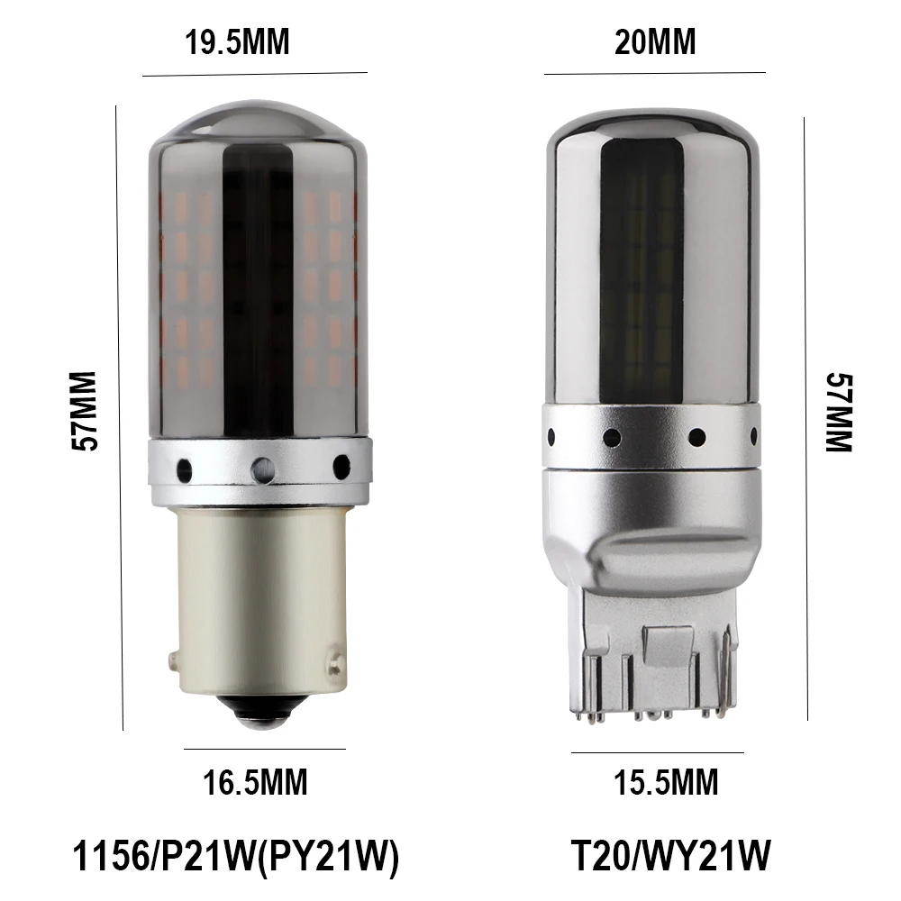 10PCS New S25 1156 BA15S P21W/BAU15S PY21W/T20 7440 W21W LED Turn Signal Light Bulb Canbus Error free No Hyper Flash Amber 144SM |