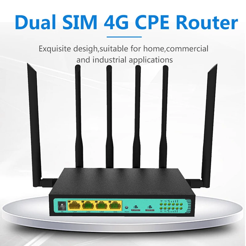

4G modem router with dual sim slot industrial 4g lte router CPE 4 Lan slot 300Mbps VPN router for Home/Office/outdoor