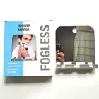 Небьющееся антизапотевающее зеркало для купания, для бритья, держатель с крючком, присоска для уборной, настенное противотуманное дорожное зеркало