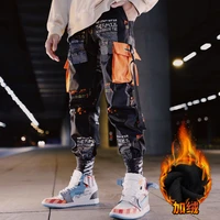 2021mens cashmere pants padded warm pants in autumn and winter mens casual pants with multi pocket toe overalls sweatpants