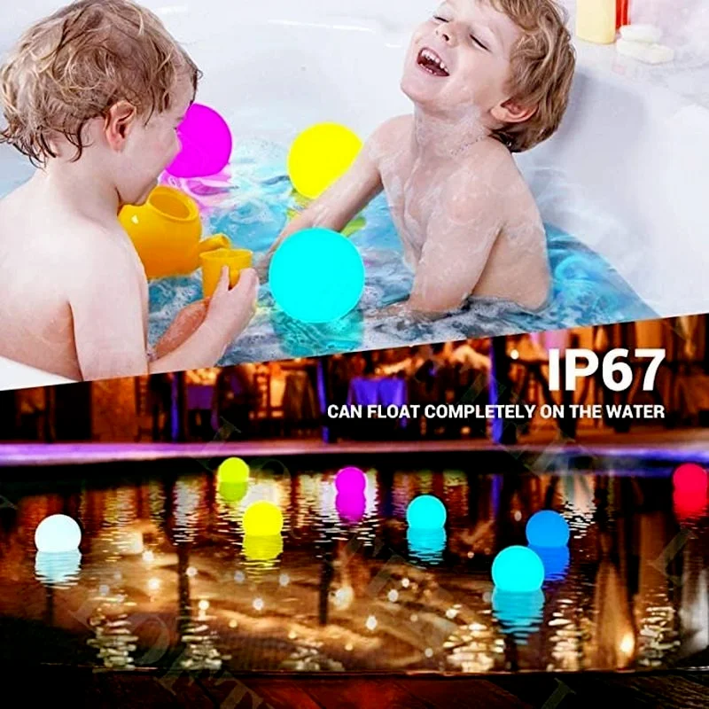 

Pool Float Light 16 Color Changing LED Ball Light Decoration Cell Jacuzzi Inflable Swimming Pool Toys Kid Gift Garden Lights