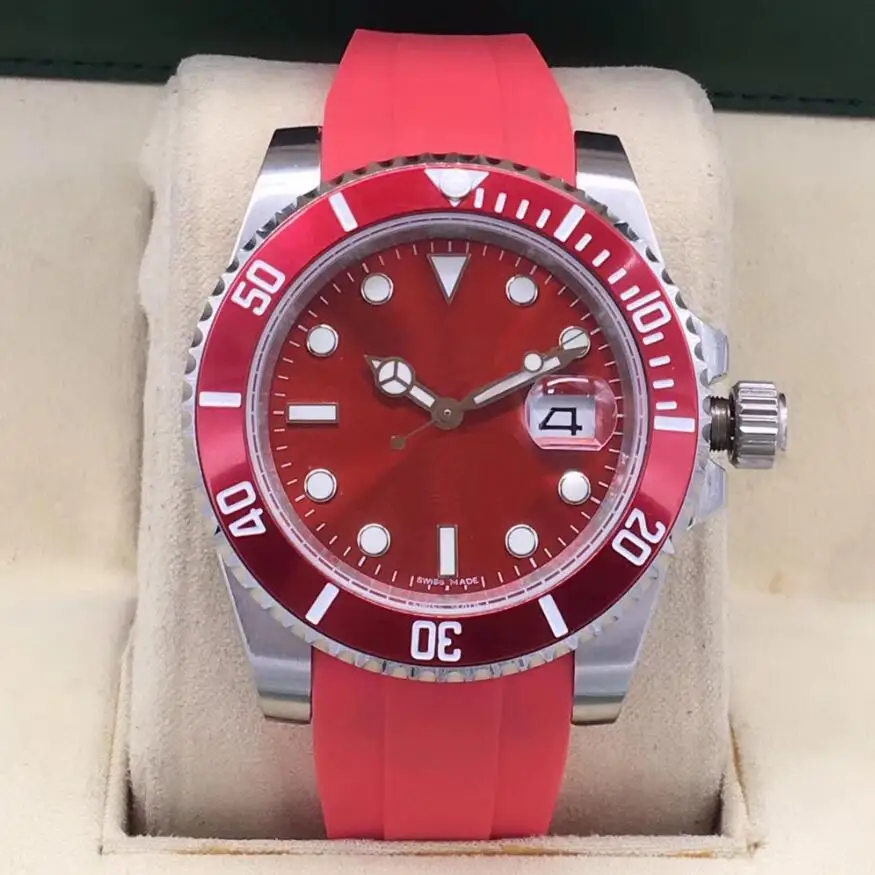 

2021 new models 41mm rubber Automatic Mechanical Mens Watch Green Dial Sapphire Crystal Men Watches