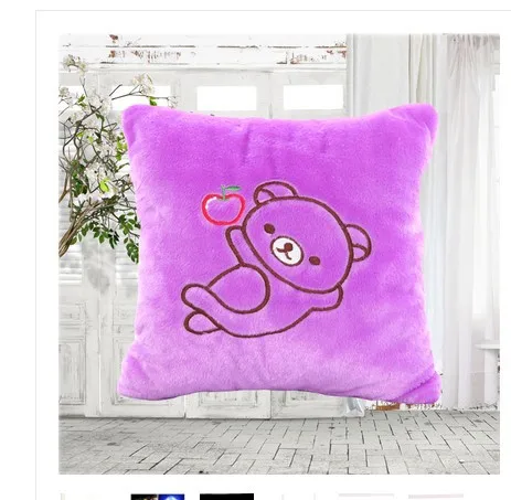 Purple Bear VILEAD светодиодный мигающий PP хлопок мягкая плюшевая игрушка Смайлик Подушка для сна декоративные подушки для дивана - Color: Purple Bear