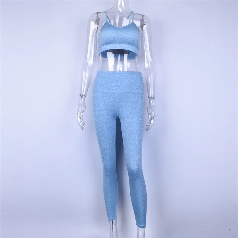 

Women Bra Leggings 2 Pcs Yoga Suits Breathable Quick Dry Body Building 2pcs Running Suits Fitness Sports Jogging Suits Solid Set