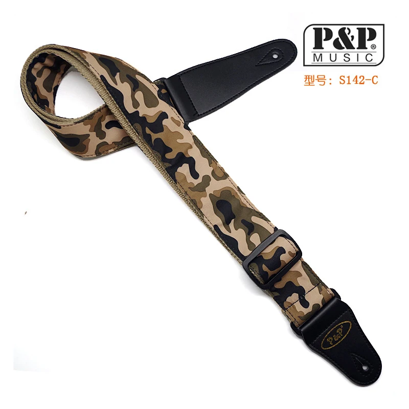 Ремень для электрогитары Фабричный Камуфляжный ремень гитары хлопковый двойной