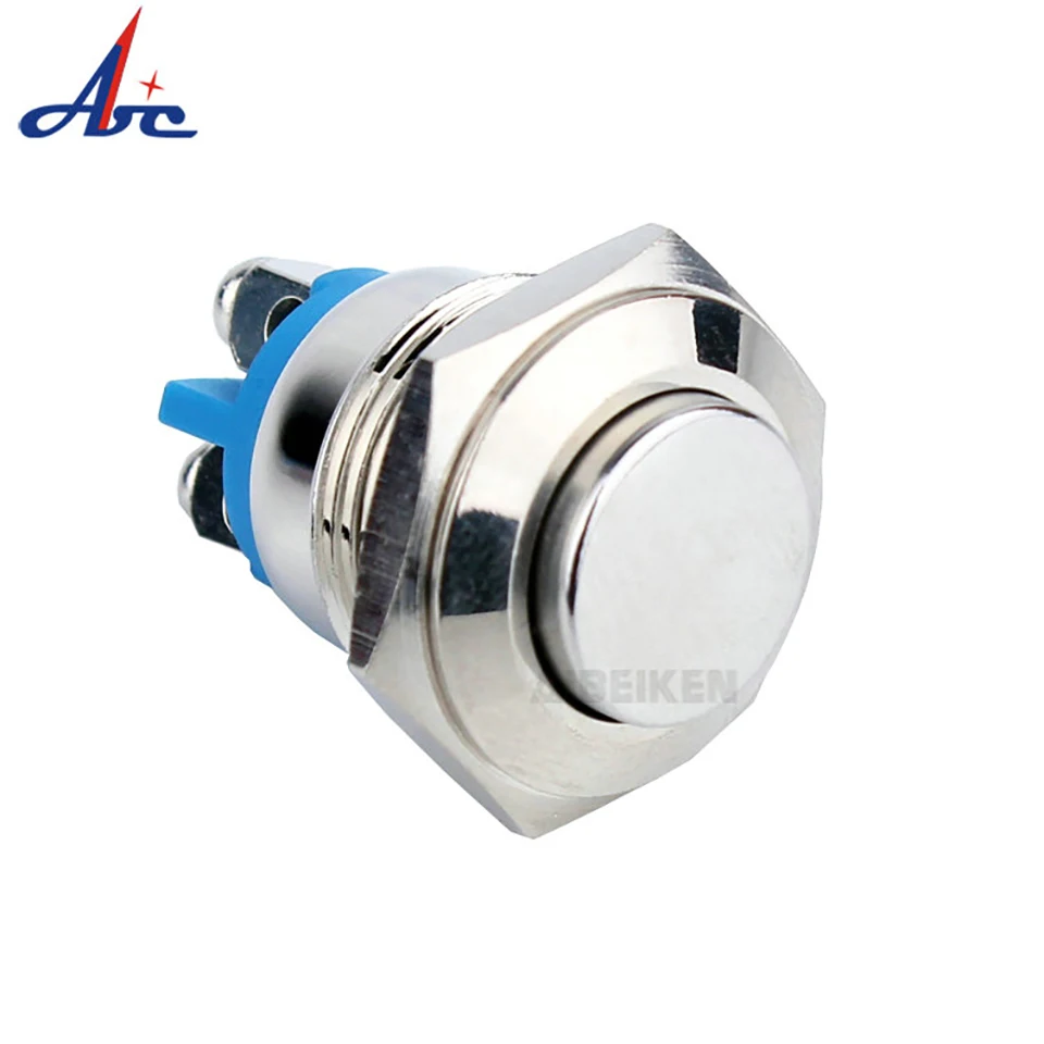 

2a/12V ~ 250V SPST 2-контактный винтовой наконечник, кнопка пуска, металлический 1NO мгновенный 16 мм кнопочный переключатель