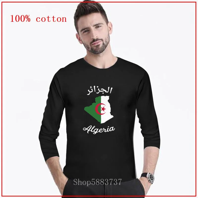 Фото Мужская футболка с английским флагом algerie надписью Французский Алжир длинными