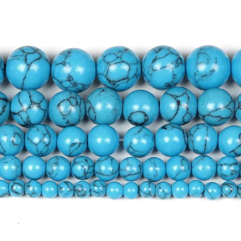 Круглые бусины из натурального камня с треснутыми венами диаметром 4-12 мм |