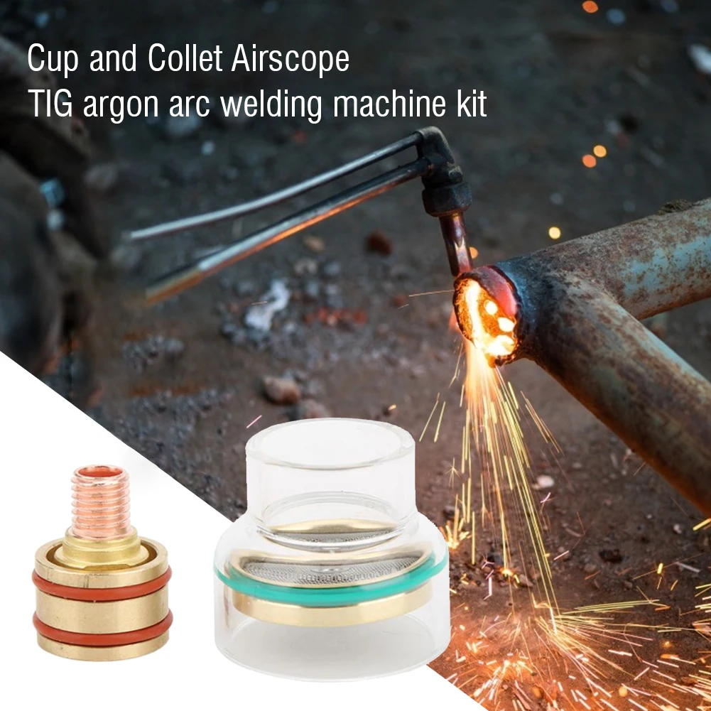 

TFM53NCN TIG Welding Torch Kit Glass Cup Collet Gas Lens 1.6mm/2.4mm Welding Nozzle for WP-17/18/26 Argon Arc Welding Torch