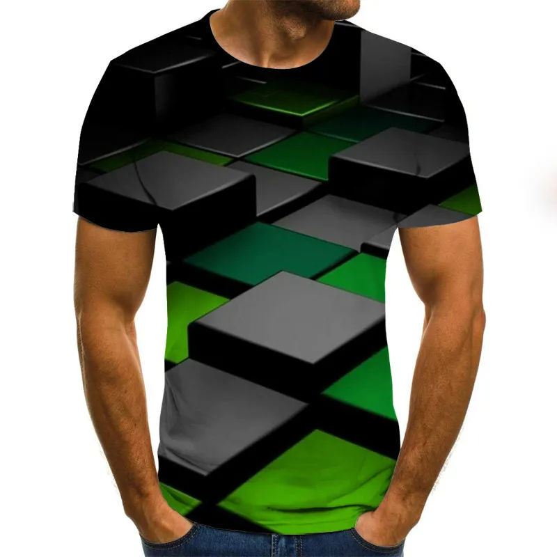 Three-dimensional vortex Men Tshirt 3D Printed Summer O-Neck Daily Casual Funny T shirt | Мужская одежда