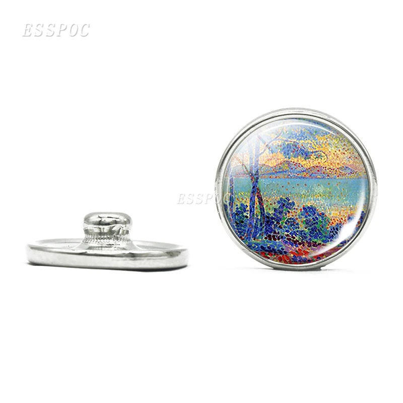 18 мм стеклянный купол кнопки Ван Гог Климт Моне Дерево жизни Звездная ночь