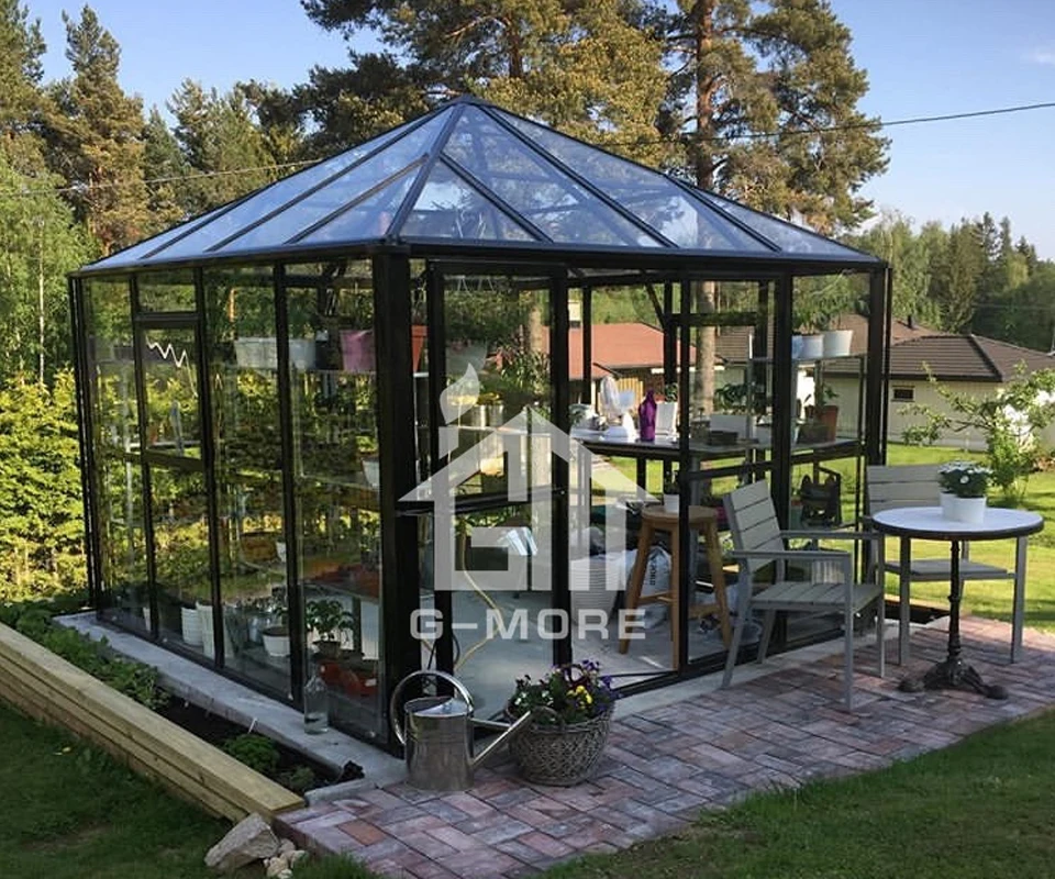 Открытый роскошный DIY зеленый дом алюминиевый парник для