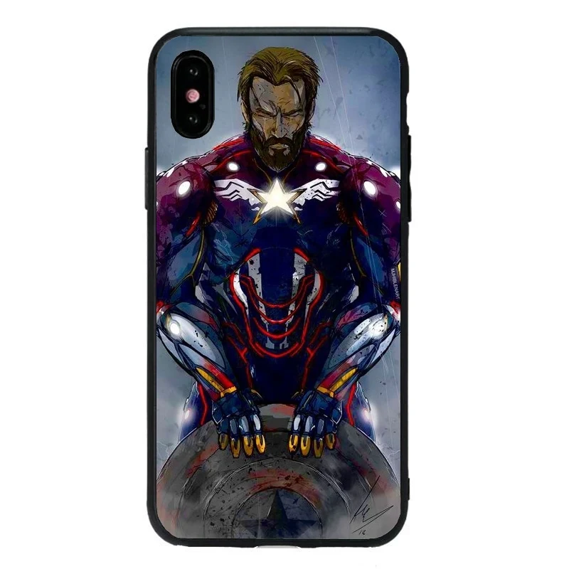 Marvel Капитан Америка обложка фильма черный мягкий Силиконовый ТПУ чехол для iPhone 5