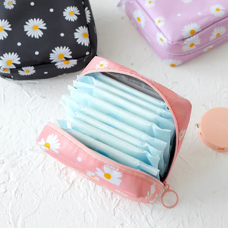 

Women Tampon Storage Bag Sanitary Pad Pouch Napkin Cosmetic Bags Portable Makeup Lipstick Key Earphone Data Cables Organizer
