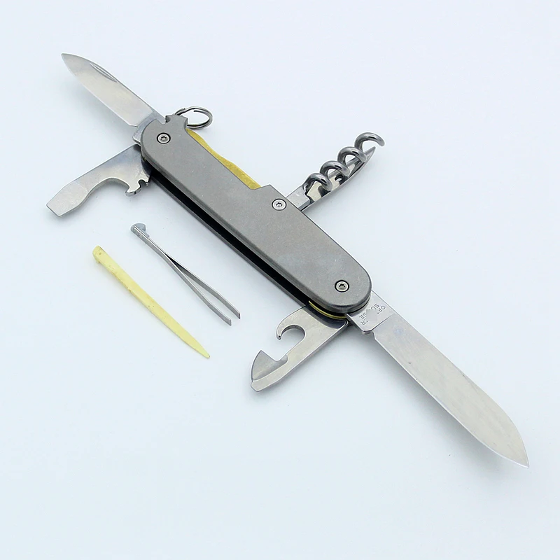 

Rustproof Titanium Alloy Handle Folding Knife Cutting Art Blade Cutting Knife Handle Unpacking Camping Pocket Survival Tool