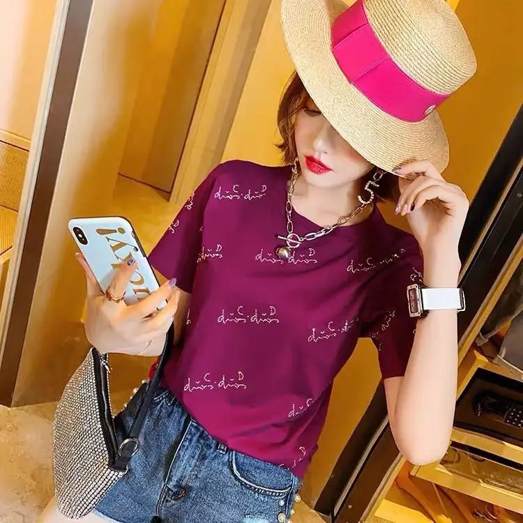 

Summer short sleeve T-shirt women's European 2020 new casual slim Joker jacket fashion printed T-shirt women's summer
