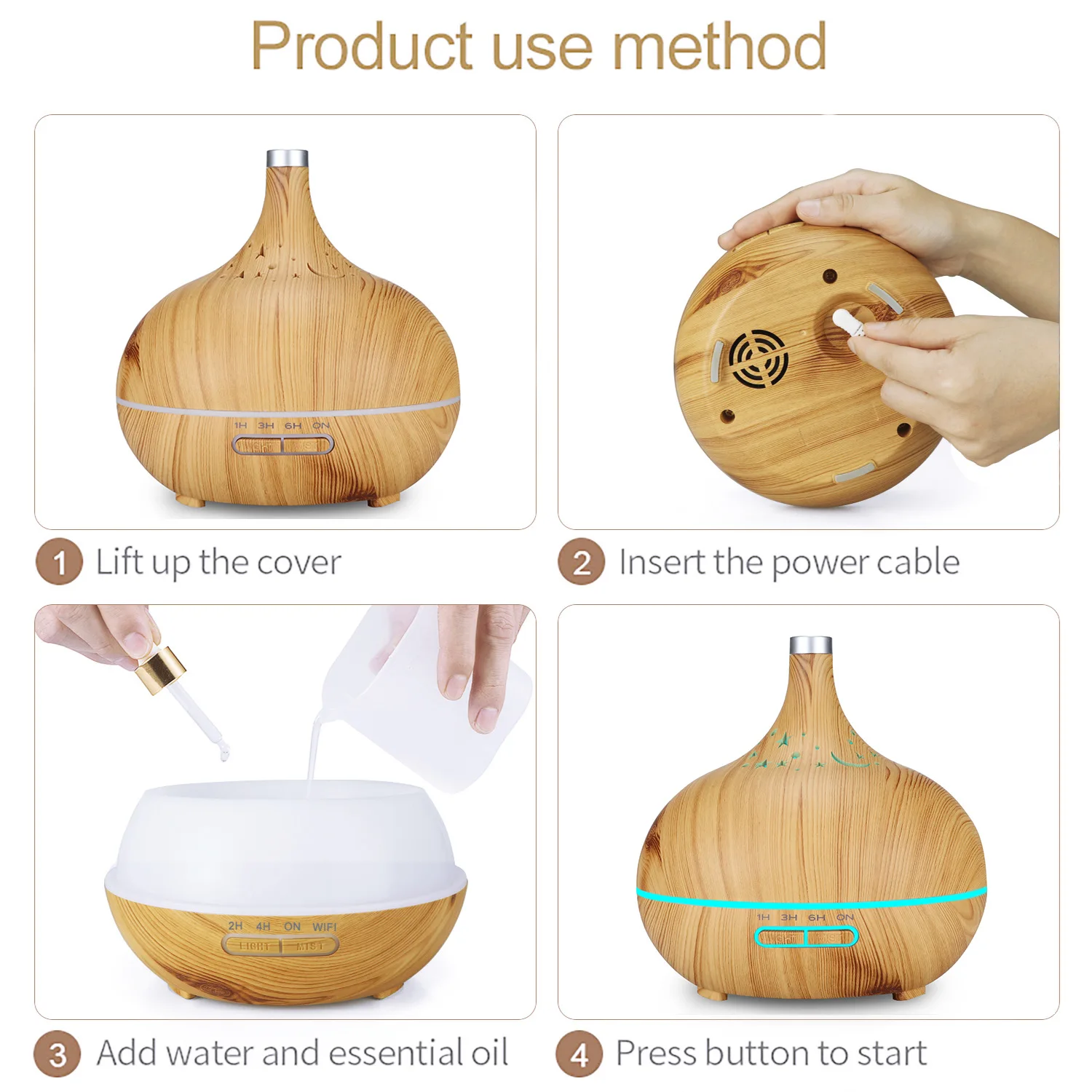 

DOZOKA 400ml Aromatherapy Diffuser Humidifiers Home Colorful Aroma Diffuser Room Fragrance Essential Oil diffuser Air Humidifier