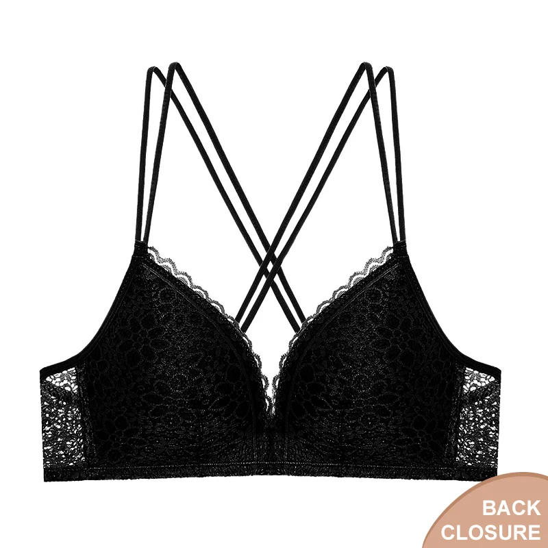 Black bra Perfering бюстгальтер-Пушап для женщин кружевное беспроводное женское белье женское нижнее белье Бралетт Бесшовный Бюстгальтер BH сексуальный белый черный бюстгальтер - Цвет: Black bra