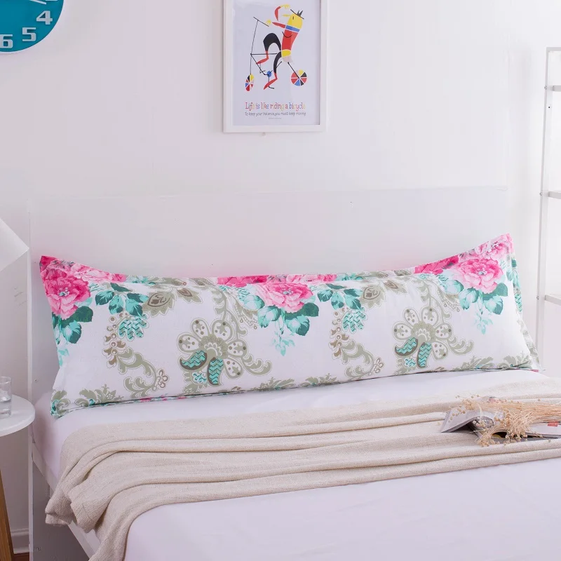 Классическая длинная наволочка с цветами и рыбками двойная для кровати 1 2 м/1 5 8 м