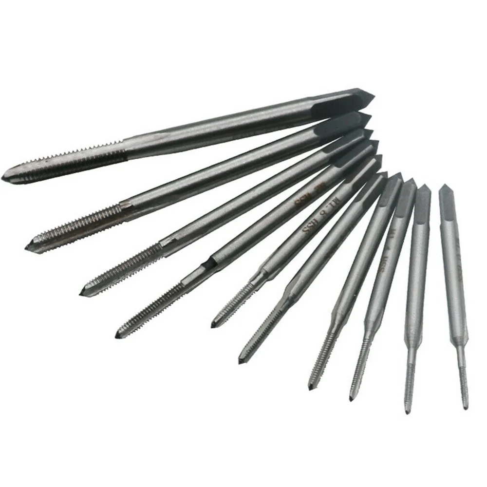 

10 Pcs/Set M1-M3.5 Mini High Speed Steel Metric Thread Screw Tap Tools Hand Screw Thread Metric Plug Tap Drill Kits Accessories