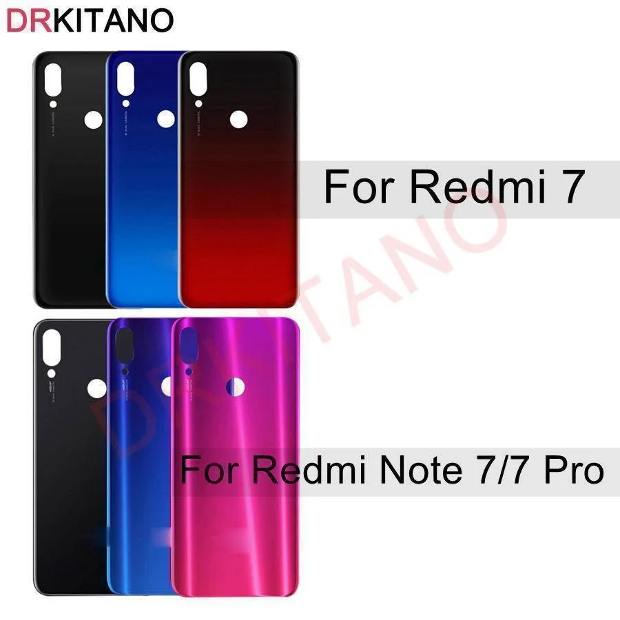 Задняя крышка батарейного отсека для Xiaomi Redmi Note 7 Pro Note7 стеклянная панель заднего
