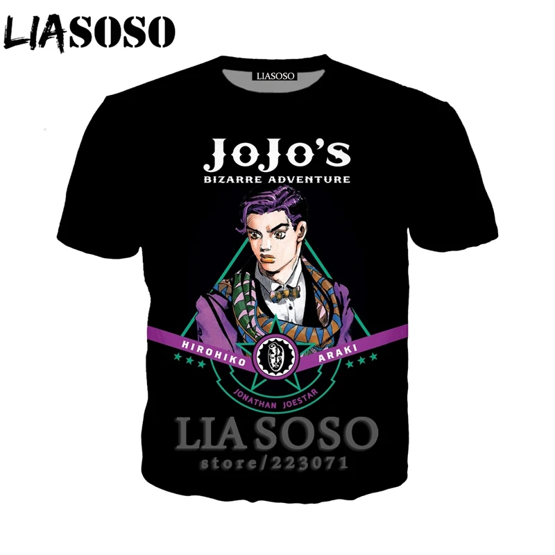 LIASOSO для мужчин женщин Kujo Jotaro Толстовка 3D принт аниме JoJo Необычные Приключения Футболка короткий рукав уличный Топ пуловер A317-07 - Цвет: 3
