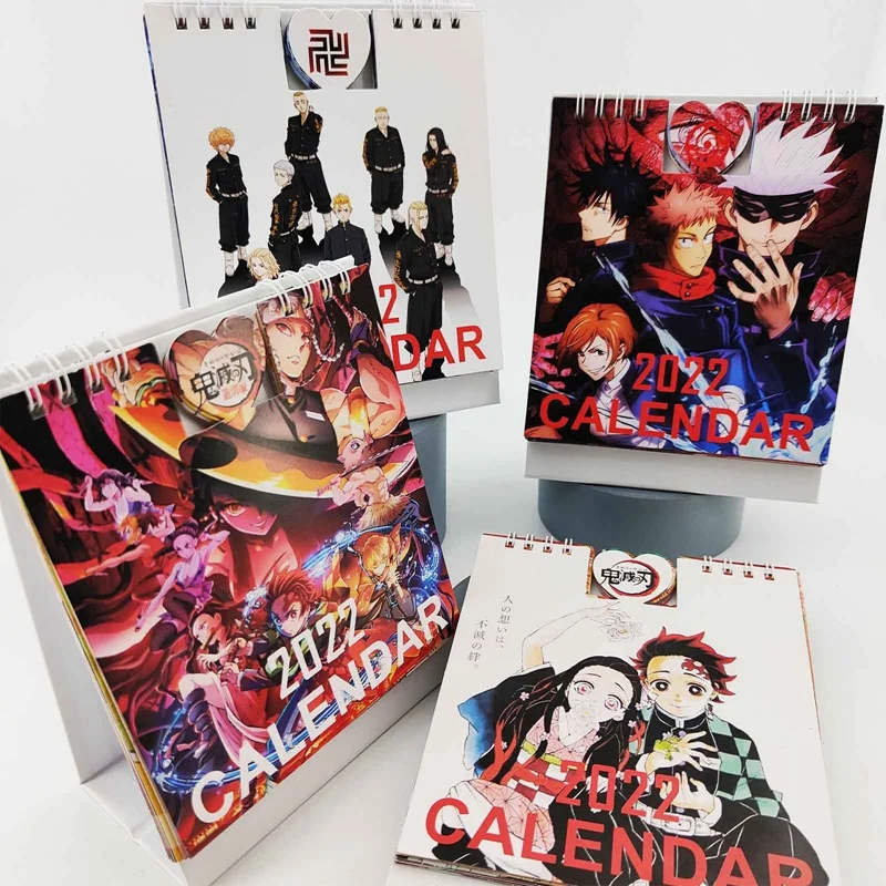 

2022 Anime Demon Slayer Jujutsu kaisen Tokyo Revengers Desk Calendar Desktop Notepad Calendar Office Supplies Fans Collection